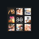 Toile 30e anniversaire personnalisé photo collage noir m<br><div class="desc">Un cadeau unique de 30e anniversaire ou de conservation, célébrant sa vie avec un collage de 8 de vos photos. Ajoutez des images de sa famille, de ses amis, de ses animaux de compagnie, de ses loisirs ou de sa destination de voyage de rêve. Personnalisez et ajoutez un nom, 30...</div>