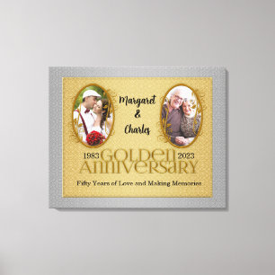 Toile 30x24 50e Annivsériaire d'or Collage photo