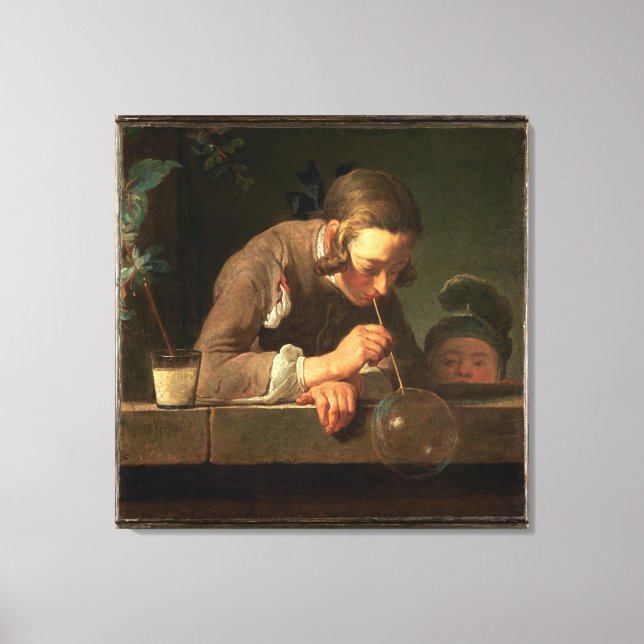 Toile 32x32 Peinture pour garçon de bulle (Recto)