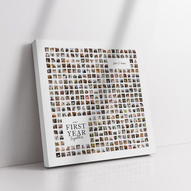 Toile 365 Jours Collage Notre Première Année Ensemble Ga (Créateur téléchargé)