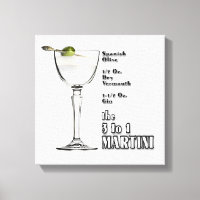 3 à 1 (Humide) Cocktail Martini Recette Art 12"x12