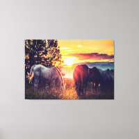 *~* 3 Chevaux AR22 Mustangs sauvages Coucher de so