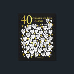 Toile 40e anniversaire 40 raisons Nous vous aimons Cadea<br><div class="desc">Une merveilleuse idée de 40ème anniversaire. Cette fabuleuse toile '40 raisons que nous vous aimons' contient 40 coeurs à remplir de 40 courts messages d'amour. Parfait pour un cadeau spécial de 40ème anniversaire de la famille - il fait un merveilleux cadeau pour les maris, les fils et les frères en...</div>