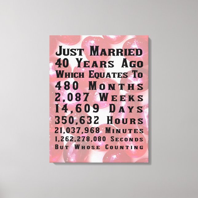 Toile 40e anniversaire de Ruby (Recto)