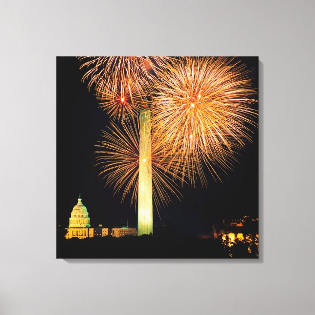 Toile 4 juillet, Firework Display, Skyline (Recto)