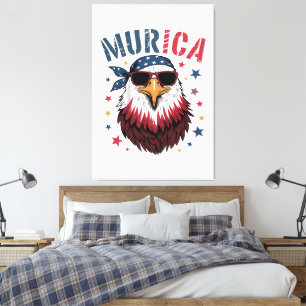 Toile 4 juillet Patriotique Drôle Aigle USA