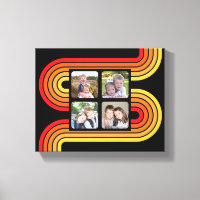 4 Photo Collage Funky Line Art Couleurs Noir Couch