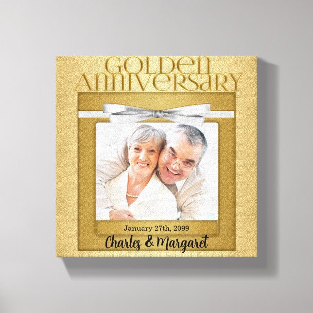 Toile 50e anniversaire 8x8 photo personnalisée (Recto)