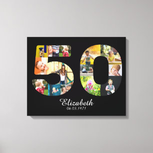 Toile 50e anniversaire Créez votre propre photo multipho