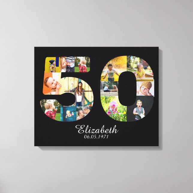 Toile 50e anniversaire Créez votre propre photo multipho (Recto)