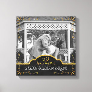 Toile 50e anniversaire de Mariage Couple photo Keepsaké