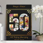 Toile 50e anniversaire de Mariage d'or photo Collage noi<br><div class="desc">Créez votre propre photo Collage Canvas unique 50e anniversaire de Mariage avec quelques-unes de vos photos préférées des dernières 50 ans. Cet élégant design noir et or présente un collage photo en forme de 50 avec un cadre de style art déco et une typographie de script ornée. Vous pouvez personnaliser...</div>