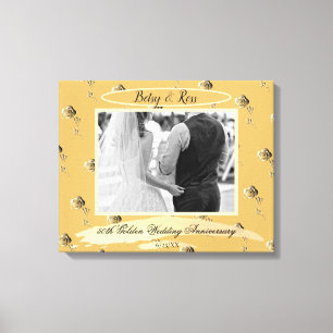 Toile "50e anniversaire de Mariage d'or" Rose