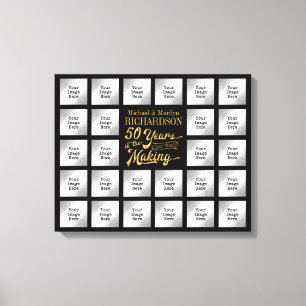 Toile 50e anniversaire Photo Collage ANNÉES DANS LA FABR