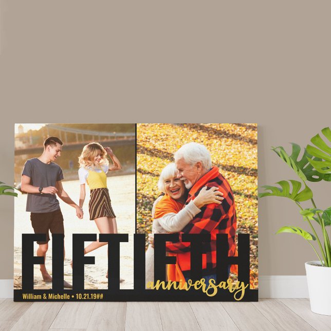 Toile 50e anniversaire Typographie surdimensionnée 2 Pho (Créateur téléchargé)