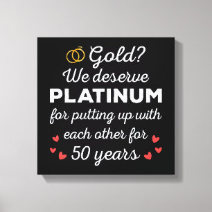 Toile 50ème anniversaire de Mariage I - Gold Funny Coupl