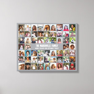 Toile 58 Grille de collage de photos avec texte - gris