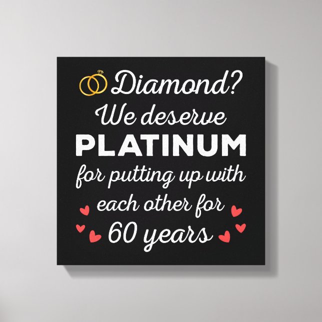 Toile 60ème anniversaire du Mariage I - Diamond Funny Co (Recto)