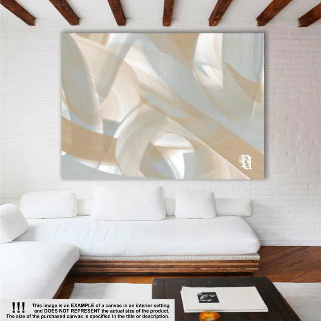 Toile 60x40" Sandy Tornado Tendance Art Abstrait Beige (Créateur téléchargé)