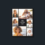 Toile 6 photo collage - arrière - plan blanc - texte noi<br><div class="desc">6 photos dans un motif inégal entourent une ouverture pour trois lignes de texte. Utilisez 2 photos recadrées carrés et 4 photos verticales pour faire ce travail! L'arrière - plan est blanc. Si vous voulez modifier les couleurs,  cliquez sur l'espace design avancé et voir plus de choix.</div>