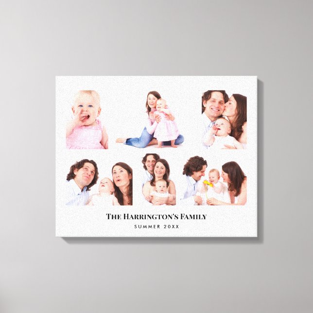 Toile 6 sections Photo personnalisée Cadres gris minimal (Recto)