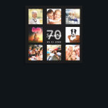 Toile 70e anniversaire personnalisé photo collage noir m<br><div class="desc">Un cadeau unique de 70e anniversaire ou de conservation, célébrant sa vie avec un collage de 8 de vos photos. Ajoutez des images de sa famille, de ses amis, de ses animaux de compagnie, de ses loisirs ou de sa destination de voyage de rêve. Personnalisez et ajoutez un nom, 70...</div>