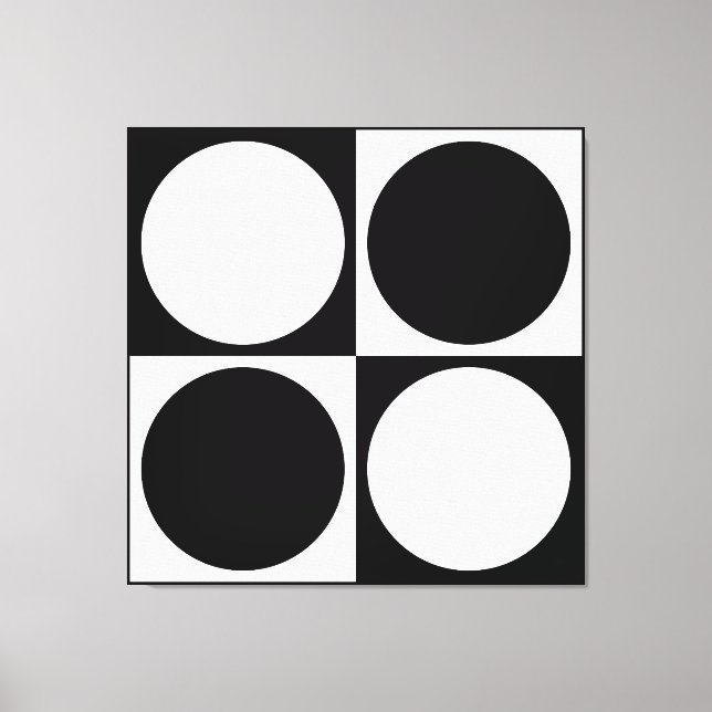 Toile 70s Checks and Circles Black and White (Recto)