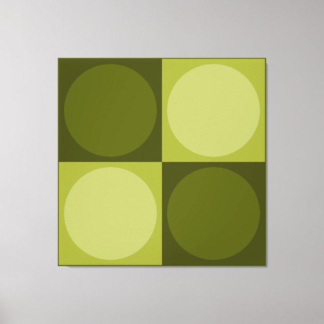 Toile 70s Checks and Circles Green (Recto)
