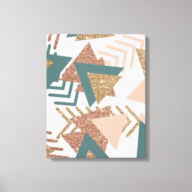 Toile 80s rétro Abstrait | les années 70 Palette Vert et (Recto)