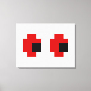 Toile 8 bits Éffrayants yeux rouges