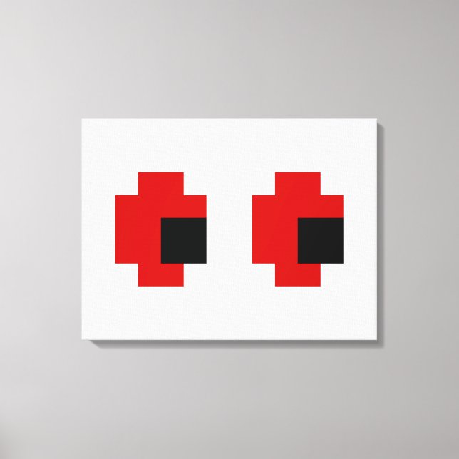 Toile 8 bits Éffrayants yeux rouges (Recto)