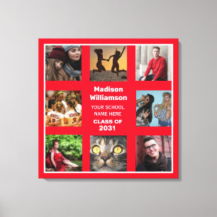 Toile 8 Photo Collage Nom de la Graduation Catégorie De