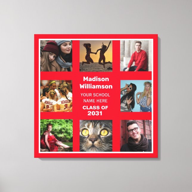 Toile 8 Photo Collage Nom de la Graduation Catégorie De (Recto)