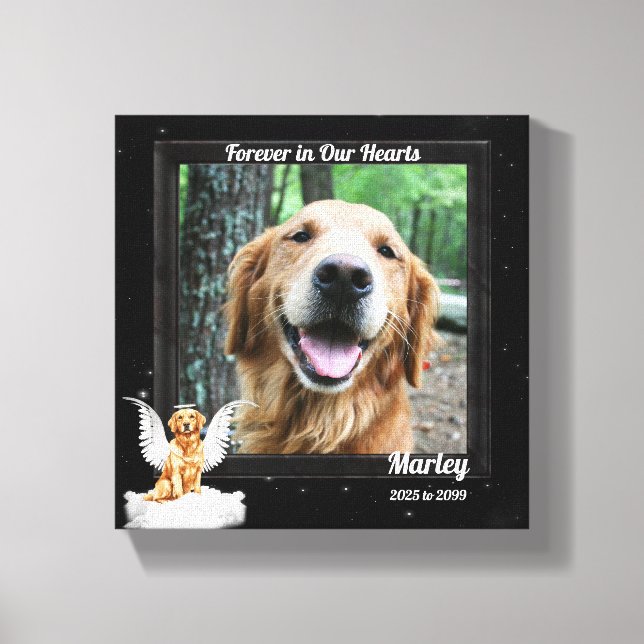 Toile 8x8 Golden Retreiver Angel Chien Animal Photo Memo (Recto)