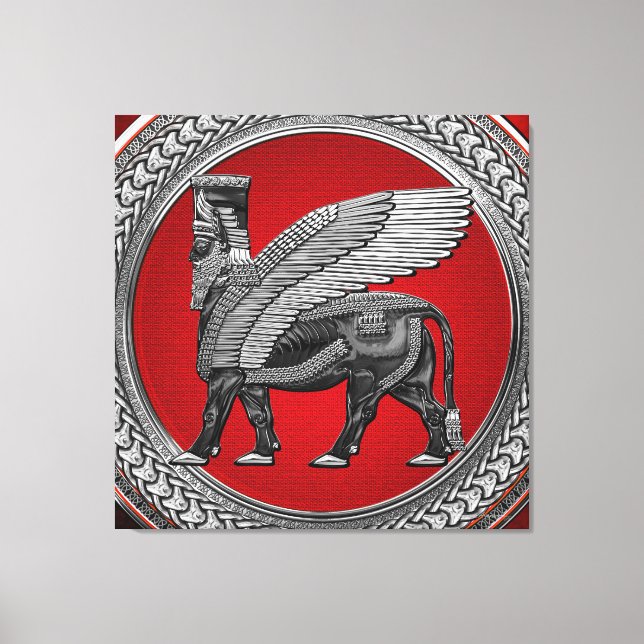 Toile [901] Taureau ailé assyrien : Argent et lamassu no (Recto)