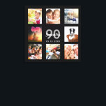 Toile 90e anniversaire noir photo collage monogramme<br><div class="desc">Un cadeau unique de 90ème anniversaire ou de conservation, célébrant sa vie avec un collage de 8 de vos photos. Ajoutez des images de sa famille, de ses amis, de ses animaux de compagnie, de ses loisirs ou de sa destination de voyage de rêve. Personnalisez et ajoutez un nom, 90...</div>