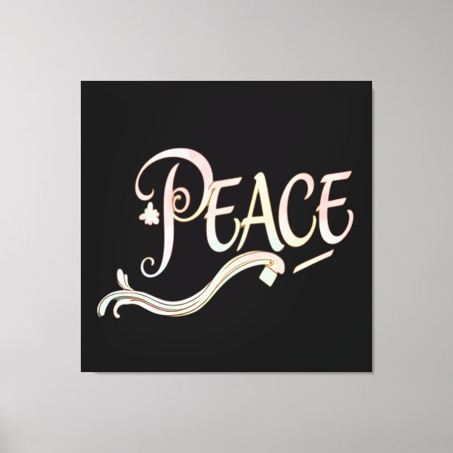 Toile A beautiful, flowing script of the word "Peace" fe (Recto)