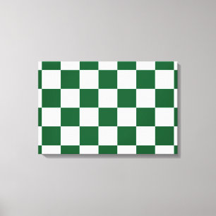 Toile à damiers vert et blanc