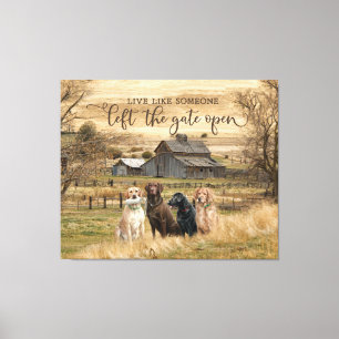 Toile A gauche de la porte Open Canvas Farmhouse Wall Ar