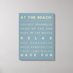 Toile À la plage - Règlement de la maison de plage - 18"