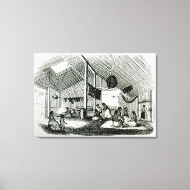 Toile A l'intérieur d'une hutte de Tahitan (Recto)