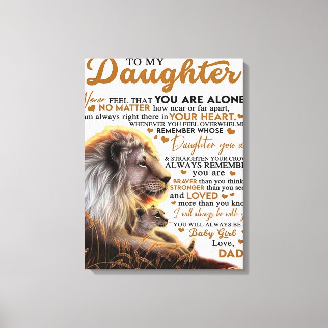 Toile À Ma Fille, Don D'Anniversaire Fille Fille Fille F (Recto)