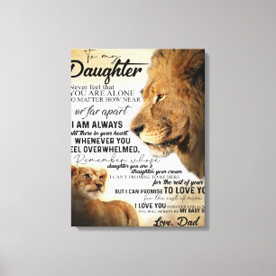 Toile À Ma Fille Lion Famille Cadeau, Fille Anniversaire