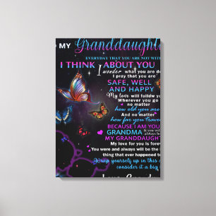 Toile À ma petite-fille Papillons Idée cadeau d'annivers