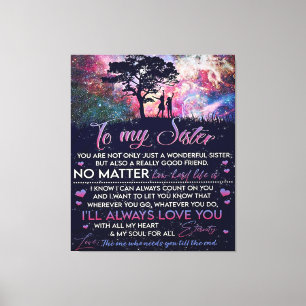Toile À Ma Soeur Lady Girl Cadeau, Soeur Cadeau Annivers