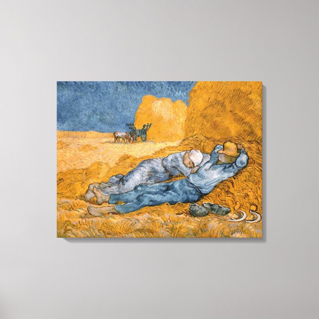 Toile A midi - Repos de travail par Vincent Van Gogh (Recto)