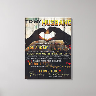 Toile À mon cadeau de mari Jolie lettre au mari