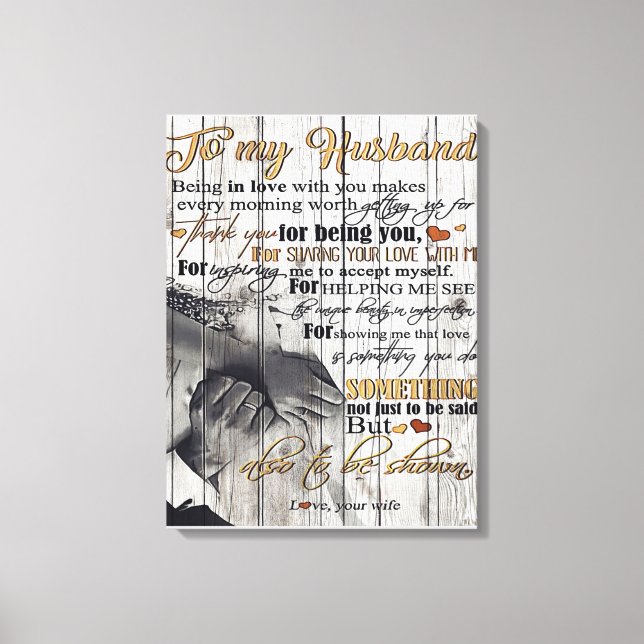 Toile À mon cadeau de mari | LETTRE MARI | Décor | (Recto)