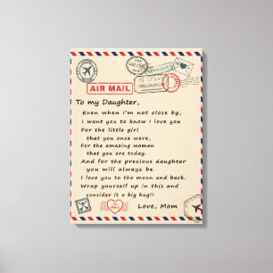Toile À Mon Cadeau Fille, Lettre D'Amour Fille Et Maman