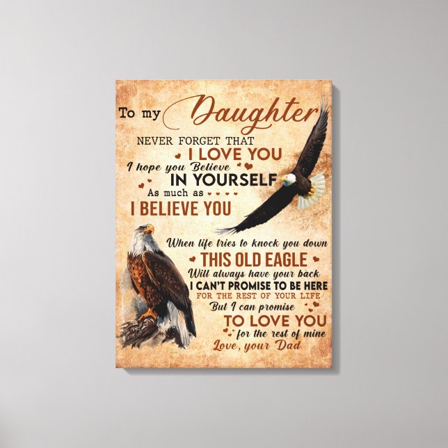 Toile À Mon Don Fille, Papa Et Fille, Aigle Aigle (Recto)